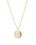 gorjana Women's Compass Coin Pendant Necklace, 18K Gold or Silver Plated Medallion, Adjustable 19 inch Chain, gold plated brass, No Gemstone