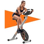 Wenoker Foldable Exercise Bike, 8-Level Magnetic Resistance Indoor Cycling Bike with LCD Display and Heart Rate Sensor,Stationary Exercise Bike for Home Workout Fitness Exercise Equipment for Seniors