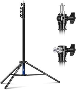 NEEWER 9.8ft/3m Air Cushioned Light Stand, Heavy Duty Metal Photography Tripod Stand with 1/4" to 3/8" Reversible Spigot, 3 Way Mounting Interface & Metal Locking Knobs, Max Load 5.5lb/2.5kg