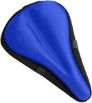 Bikeroo Bike Seat Cushion 11in x 7in Padded Gel Bike Seat Cover, Compatible with Peloton, Adjustable for Men & Womens Comfort on Stationary Exercise and Universal Bicycle Seats (Blue)
