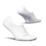 Feetures Elite Light Cushion Invisible - Running Socks for Women and Men - Athletic Compression Socks - Moisture Wicking - Medium, New White