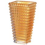 Crystal Vase, Amber Glass Vase, Heavy Duty Glass Vase, Vases for Centerpieces, Flower Vase, Large Glass Vase, Modern Vase for Living Room, Bedroom, Kitchen, Dining Table, Birthday, Mantle, 9 Inches