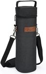 Tirrinia Single Wine Cooler Bags - Insulated & Padded Portable Wine Tote Carrier for Travel, BYOB Restaurant, Wine Tasting, Party, Great Gift for Wine Lover, Black