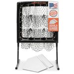 Pitching Net with Strike Zone | Baseball Pitching Trainer | Pitching Aid Net Softball with Strike Zone | Adjustable Height and Portable | Beisbol [Pitching Rubber and Home Base Included]