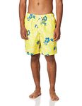 Nautica Men's Quick Dry Palm Print Series Swim Trunk, Sunfish Yellow Wintl, Small