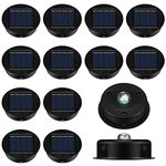 12 Pack Replacement Solar Light Parts Solar Light Replacement Tops Waterproof LED Solar Panel Lantern Lid Light Outdoor Solar Light Replacement Top Kit for Hanging Lanterns Patio Decor (3.15 In)