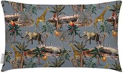 Izabela Peters Outdoor Cushions Waterproof, 60 x 40 cm, Filled Outdoor Cushion, Safari Voyage- French Grey, Garden Furniture Cushions, Outdoor Seat Cushions, Garden Chair Cushions