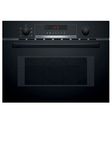 Bosch Home & Kitchen Appliances Bosch Serie 4 CMA583MB0B Built In Microwave Oven with Hot Air, 45cm, Black