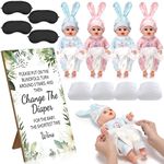 Cozypower 13 Pcs Diaper Change Baby Shower Game Set for Girl Boy Baby Changing Diaper Race Game Set Artificial Doll for Baby Shower with Diaper Blinder Sign Classical Baby Shower Game for Baby Shower