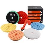 Polishing Pads, 5Pc 5 Inch 125mm Orbital Buffer Polisher Pads and 1Pc Microfiber Buffing Pads, Foam Polish Pad for Compounding, Polishing and Waxing, for 5''/125mm Backing Plate Car Polisher -TPP5MIX