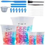 31 PCS Measuring Cups Silicone Measuring Cup 500/250/100 ML (Cup/OZ) Honeycomb Design Non-Slip Resin Molds Epoxy Molds Resin Kit Resin Mixing Cups Liquid Measuring Cups for Cooking DIY Laboratory