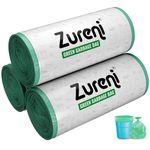 Zureni Garbage Dustbin Bags (Large, 60 x 81 cm or 24" x 32") Drawstring Anti-drip Trash Waste Basket Bag for Kitchen Office Warehouse Pantry (Green, 3 x 15 Pcs/Roll)