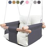 CaTeam - Canvas Baby Swing, Wooden 