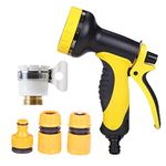 DRIOSE Garden Hose Nozzle, Heavy Duty Hose Nozzle with 10 Adjustable Watering Patterns, Multifunctional High Pressure Hose Nozzle Sprayer for Home, Watering Lawns and Garden, Car Cleaning