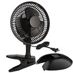 RamPro Portable Desk and Clip on Fan, 6 Inch Fans Small and Quiet Plug In, Small Personal Cooling Fan for Desk Home Bedroom Office, 2 Speed, Adjustable Tilt, Black