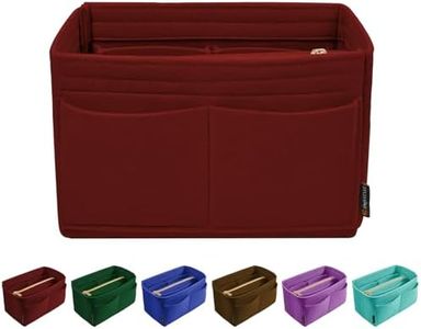 OMYSTYLE Darkred X-Large Organizer Insert, Felt Tote Bag Organizer Insert with 5 Sizes, Handbag Dividers for Inside Purse, Compatible with Longchamp, Neverful, Speedy and More