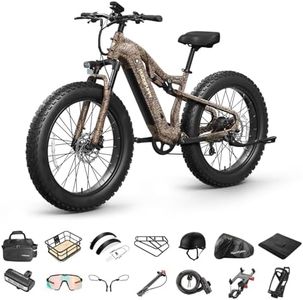 PUCKIPUPPY Electric Bike for Adults, 1350W Full Suspension Ebike, 20Ah Removable Battery, 28MPH Fat Tire Electric Mountain Bike, Torque Sensor for Smooth Climbing, Labrador Pro Hunting Camouflage