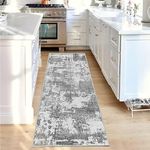 JURLEA Hallway Runner Rug Non-Slip Carpet Runner for Hallways Kitchen Living Room No Shedding Washable Lightweight Long Runners Rug (Cream/Grey, 60 x 180 cm)