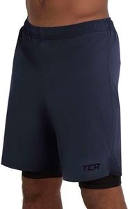 TCA Ultra Short Running Homme - Bleu Foncé/Noir (Poche Arrière Zippée), M