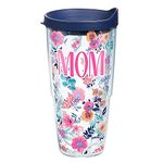 Tervis Mom Dainty Floral Insulated Tumbler with Wrap and Lid, 24 oz - Tritan, Clear