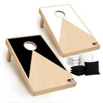 Original Cup – Cornhole Official Wooden Set – 90×60 cm – Premium Wooden Boards + 8 Bags – Complete Set with Carrying Bag – Outdoor Game for Adults – Garden, Beach, Camping – White Black