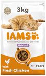 IAMS Hairball Complete Dry Cat Food for Adult and Senior Cats with Chicken 3 kg