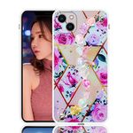 Case Creation Compatible with iPhone 14 Chain Case Flower Abstract Art,Love Rose Bud Design Cute Hanging Silicon Pretty Strap Protective Wrist Bracelet Back Cover for Apple iPhone 14