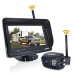 Wireless Backup Camera System Kit, IP69K Waterproof Wireless Rear View Camera + 7 inch LCD Wireless Reversing Monitor for Trailer, RV, Bus, Trucks, Horse-Trailer, School Bus, Farm Machine,etc