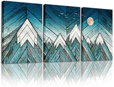 MHARTK66 Wall Art for Living Room Wall decoration for Bedroom office modern family Wall Artworks mountain Pictures blue Abstract Vintage wood grain 3 Piece Home Decor large Canvas Frame Art Prints