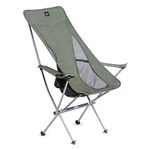 Naturehike Plus Easy to Set Up Ultralight High Back Camping Moon Chair,Portable Comfortable Outdoor Lawn Chair for Adult with Cup Holder, Carry Bag for Hiking,Riding,Traveling,Fishing,Picnic,265lbs