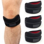 4 Pack Patellar Tendon Support Strap, Knee Pain Relief Support Brace, Hiking, Soccer, Basketball, Running, Jumpers Knee, Tennis, Tendonitis, Volleyball & Squats