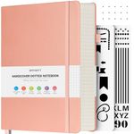 Bullet Dotted Journal Notebook, 312 Numbered Pages A5 Hardcover Leather Journal, 100gsm No Bleed Paper Dot Grid Notebook with Index Pages, Dot Journal for Women Men, 5.75" x 8.38", Pink