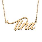 HUAN XUN BFF Friendship Jewelry Tina Name Necklace for Her Birthday Gift Sister Gift