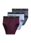 Jockey Men's Underwear Classic Low Rise Brief - 3 Pack, Navy Scholastic Stripe/Shower/Deep Sangria, 40