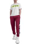 STRCH Men's On The Move Jogger Pants - Active Fit, Premium Nylon, Sweat-Wicking, with Secure Open Hand Pockets for Running, Gym, and Workouts (Maroon- Large)