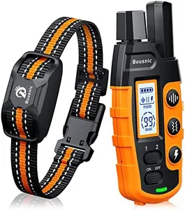 Bousnic Dog Shock Collar - 3300Ft Dog Training Collar with Remote for 5-120lbs Small Medium Large Dogs Rechargeable Waterproof e Collar with Beep (1-8), Vibration(1-16), Safe Shock(1-99) (Orange)