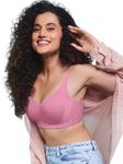 Enamor A077 Bamboo Fabric Full Support T-Shirt Bra for Women- High Coverage, Padded and Wirefree Rose Blush