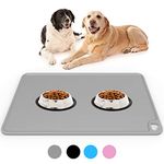 FAYOGOO 24" x 16" Extra Large Dog Food Mat Food and Water Non Slip Silicon Cat Food Tray Absorbent Mat XL Bowl Mat Waterproof Feeding Animal Food Mat Plate Dog Dish Mat