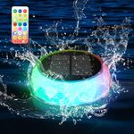 Flintronic Solar Floating Pool Lights, IP68 Waterproof Swimming Pool Chlorine Floater, 8 Rgb Colors Pool Light with Remote, Easy Opening Pool Tablet Holder, Chlorine Tablet Float Dispenser for Pools