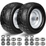 11x6.00-5 Flat Free Tires,2 Pack Solid Zero Turn Tires with 6"- 8" Centered Hub for Flat Free Lawn Mower Tire and Wheel,Cub Cadet Front Tire,Bad Boy Mower Tires,Riding Lawn Mower Tires