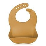 vuminbox Silicone Baby Bib with 2 Holes for Paper Towel, Adjustable Fit Waterproof Soft Bibs for Babies & Toddlers
