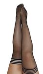 Kix`ies Thigh High Stockings for Women | Maternity Lingerie - Maternity Pantyhose - Black - C