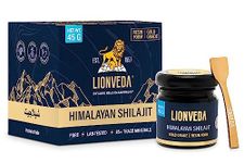 LIONVEDA 45g Pure Himalayan Shilajit/Shilajeet Resin for Men, Gym, Stamina, Energy & Improved Health | Guaranteed 80%+ Fulvic Acid | Contains Lab Certificate (Certified Gold Grade)