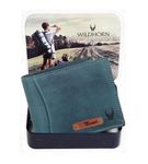 WildHorn Customised Gifts For Men | Personalized Leather Wallet For Mens -Name/Logo Printed On Wallet I Unique Birthday Anniversary Gift For Men Boy Love Husband Employees Clients, Hunter Blue