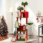 YITAHOME Tall Cat Tree Tower for Indoor Cats, 75in Multi-Level Cat Climbing Tower with Cat Condos, Top Perches, Hammock, Sisal Scratching Posts and Board, Kittens Play Activity Center, Christmas Decor