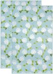 KAF Home Haven Kitchen Tea Towel - Set of 2 Quick Drying Microfiber Cloth Towels - 18 x 30 - Hydrangea