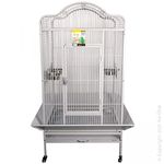 Avi One Large Silver Open Top Parrot Bird Cage with Stand