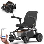 ROBOOTER E40: Portable Electric Wheelchair for Adults, Foldable Lightweight Airline-Friendly Design, Extended Range for Everyday Use and Travelling - Motorized Power Chair supporting up to 330 lbs (Satin Black)