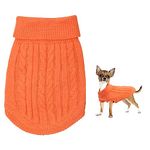 Small Dog Jumper, Warm Puppy Sweater for Small Dogs Winter Knitted Dog Pullover Soft Turtleneck Dog Clothes Vest for Pet Autumn, Winter Outfit for Chihuahua, Yorkshire, Welsh Corgi (XS, Orange)