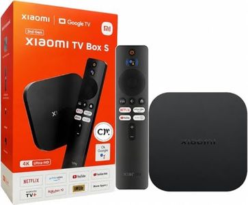 Xiaomi Android Google TV Box S 3rd Gen, 4K UHD TV Box Dolby Vision Atmos & DTS:X, 2GB + 32GB Storage WiFi 6 HDMI 2.1 360° Bluetooth Remote Voice Control for Television Internet Smartphones Streaming